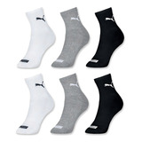 Kit 6 Pares Meia Puma Masculina Cano Médio Adulto 4530 F