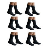 Kit 6 Pares Meias Aeróbica Fitness Preta Academia Feminina