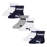 Kit 6 Pares Meias Bebê Infantil Algodão Penteado Puma