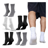 Kit 6 Pares Meias Masculina Cano Alto Algodão Longo Médio