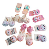Kit 6 Pares Meias Sapatinhos Pantufas Infantil Bebe