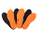 Kit 6 Pares Palmilhas Gel Pu Alta Absorção De Impacto Cor Preto E Laranja Tamanho Da Palmilha 43