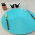 Kit 6 Pças Lugares Jogo Americano Descanso Prato Mesa Supla Cor Azul-turquesa Liso