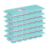 Kit 6 Pcs Formas Gelo Fundo Em Silicone Com Tampa Top brinde