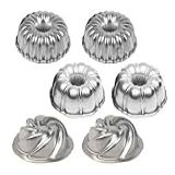 Kit 6 Pçs Mini Forma Bolo Vulcão Pudim Torta Suíça Decorada