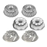 Kit 6 Pçs Mini Forma Bolo Vulcão Pudim Torta Suíça Decorada