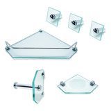 Kit 6 Pcs Para Banheiro Em Vidro Incolor