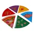 Kit 6 Pçs Prato Para Servir Pizza Fatia Triangular Decorado