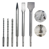 Kit 6 Pçs Sds Plus P Martelete Brocas Talhadeiras Ponteiro