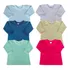 Kit 6 Peças - Camiseta Lisa Manga Longa Tam. P A 3 Anos Bebê