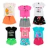 Kit 6 Peças 3 Conjuntos Infantil Roupa Menina Short Camiseta