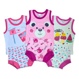 Kit 6 Peças 3 Regata E 3 Short Tapa Fralda Roupa De Bebê