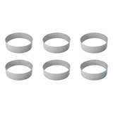 Kit 6 Peças Aro Modelador Cortador Forma Hambúrguer Inox
