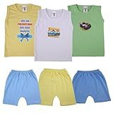 Kit 6 Peças Camisetas Regata Estampadas Shorts Roupinha Bebê Menino M 