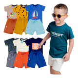 Kit 6 Peças De Roupa Infantil Menino Masculino Verão Atacado