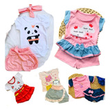 Kit 6 Peças De Roupa Para Bebe Menina 3 Conjuntos 