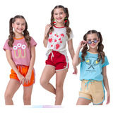 Kit 6 Peças Infantil Feminino Primavera Verão Premium