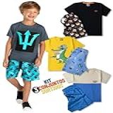 Kit 6 Peças Infantil Menino Short Tactel E Moletinho Conjuntos Lote 3 Conjuntos Roupa Crianças Masculino -Sortido- 10-
