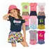 Kit 6 Peças Infantil Verão Menina 3 Camiseta + 3 Shorts
