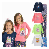 Kit 6 Peças Menina Meia Estação Inverno 3 Blusas 3 Calças