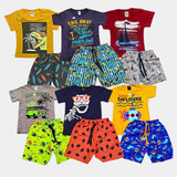 Kit 6 Peças Menino Roupa Infantil 3 Conjuntos Criança Calor