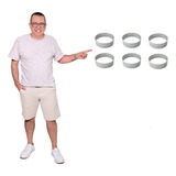 Kit 6 Peças Modelador Aro Cortador Forma Hambúrguer Aço Inox