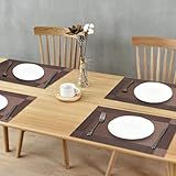 Kit 6 Peças Sousplat Quadrado Jogo Americano Castanho 30x45cm 6