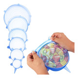 Kit 6 Peças Tampas Silicone Universal Ajustável Reutilizável