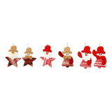 Kit 6 Pendentes Figuras Natalinas Enfeite Decoração 12cm