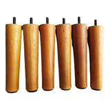Kit 6 Pés Cama Box 20cm Moveis Resistente Madeira Cor Mel