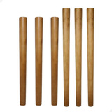 Kit 6 Pés Palito 3 Grande 3 Pequenos De Madeira Mesas Puff