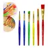 Kit 6 Pincéis Artístico Artesanato 3 Modelo Colorido Premium