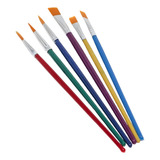 Kit 6 Pincéis Para Pintura Tinta Óleo Acrílica Aquarela