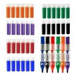 Kit 6 Pincéis Para Quadro Branco 36 Recargas