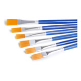 Kit 6 Pincel Chato Quadrado Suave Artesanato Pintura Artes