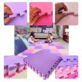 Kit 6 Placa Tapete Infantil Eva 50x50x1cm Tons Menina Quarto