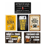 Kit 6 Placas Decorativas Frases Engraçadas De Boteco - Bar