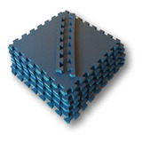 Kit 6 Placas Tatames Tapetes Eva 50x50x2cm 20mm Azul Marinho