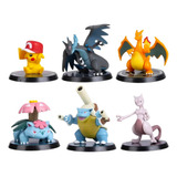 Kit 6 Pokemon Miniaturas Pikachu Charizard Blastoise