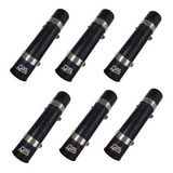 Kit 6 Porta Caniço Em Pvc Preto Com Suporte Inox Lateral
