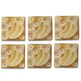 Kit 6 Porta Copos Biscoito Cracker Cozinha Criativa Cor Bege