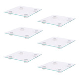 Kit 6 Porta Cup Cakes 25x25x3 Vidro Transparente Festa Decor