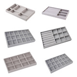 Kit 6 Porta Jóias Bandeja Veludo Organizador Para Bijuterias
