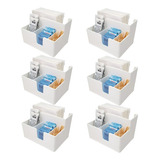 Kit 6 Porta Sachês Guardanapos Açúcar Organizadores Bancada Cor Branco