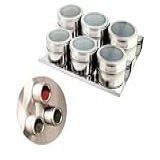 Kit 6 Porta Temperos E Condimentos Pote Magnético Em Inox