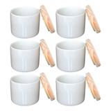 Kit 6 Porta Treco Condimentos Mantimentos 200ml Porcelana
