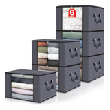 Kit 6 Porta Tudo 60x45x35 Guarda Roupa Edredom Cobertor
