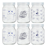 Kit 6 Potes Vidro Armazenar Leite Materno Graduação 200ml
