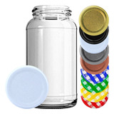 Kit 6 Potes Vidro Conserva 800ml Palmito Mel Tampa E Lacre