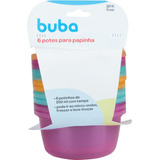 Kit 6 Potinhos Para Congelar Papinha Lanche Infantil Bebe